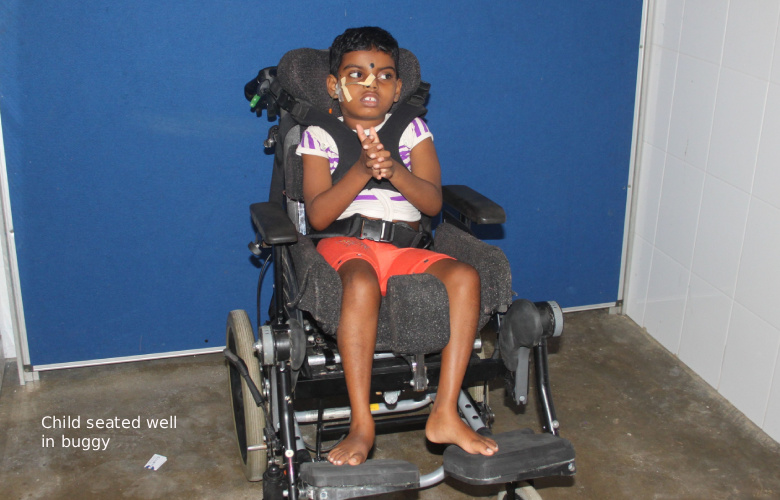 Child well seated in buggy